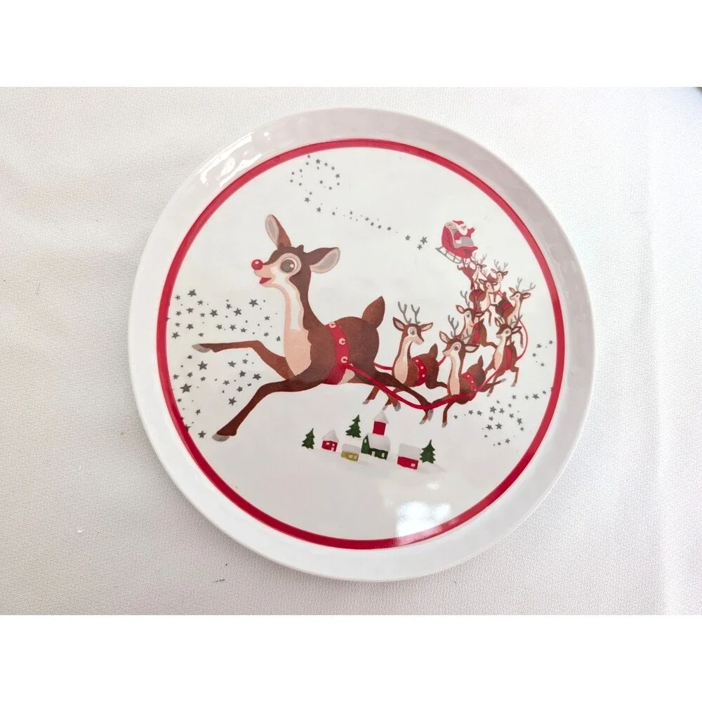 4 POTTERY BARN KIDS Rudolph the Red-Nosed Reindeer Melamine 8